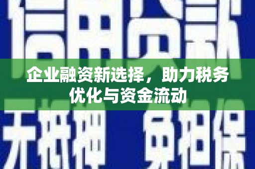 五峰企业融资新选择，助力税务优化与资金流动