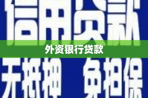 五峰外资银行贷款