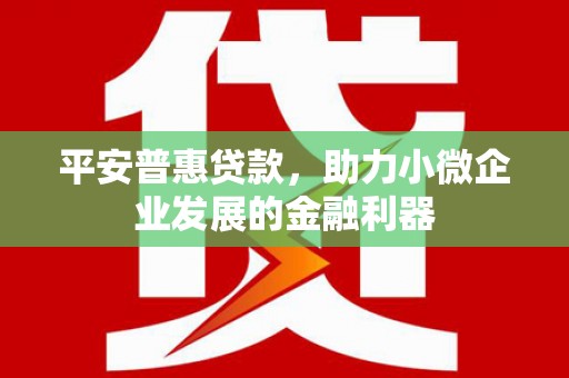 五峰平安普惠贷款，助力小微企业发展的金融利器