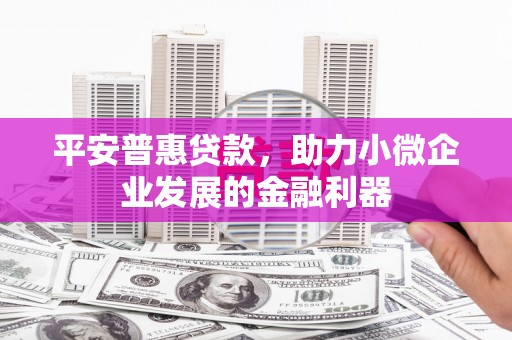 五峰平安普惠贷款，助力小微企业发展的金融利器