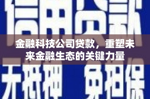 五峰金融科技公司贷款，重塑未来金融生态的关键力量