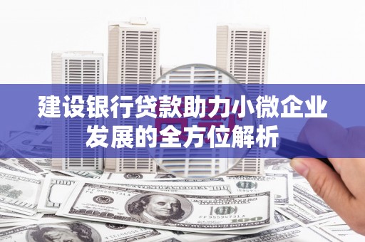 五峰建设银行贷款助力小微企业发展的全方位解析