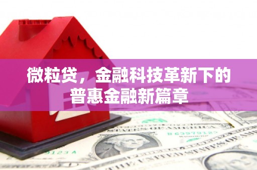 五峰微粒贷，金融科技革新下的普惠金融新篇章